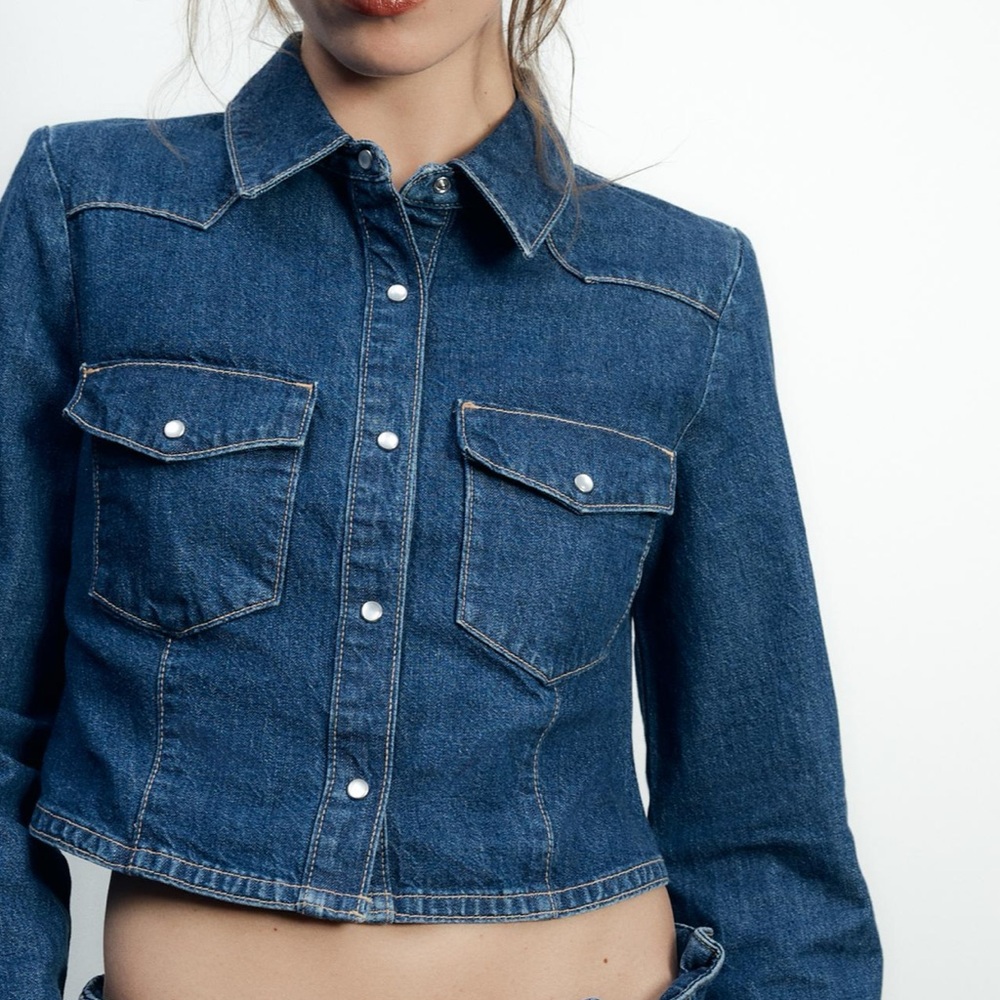 Zara Crop denim top - worn once